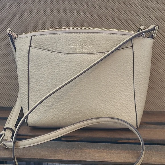 kate spade Pebbled Leather Crossbody - Light Gray - Picture 3 of 6
